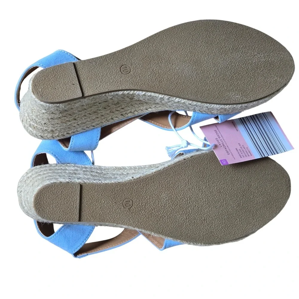 Serra‎ Blue Espadrille Wedge Sandals Women's Size 10 NWT Summer